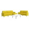 Image de Canape droit 3 places en tissu jaune 77 x 157 x 80 cm