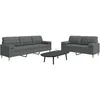 Image de Canape droit 3 places en polyester gris 77 x 157 x 80 cm