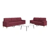 Image de Ensemble de canapés 2 pcs coussins décoratifs bordeaux tissu