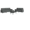 Image de 3-delige Loungeset met voetenbank en kussens stof donkergrijs3278344
