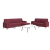 Image de 3-delige Loungeset met voetenbank en kussens stof wijnrood3278349