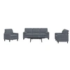 Image de Canape angle fixe 3 places en velours gris 77 x 197 x 80 cm