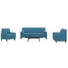 Image de 3-delige Loungeset met kussens en bolsters fluweel blauw3278380