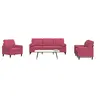 Image de 4-delige Loungeset met kussens en bolsters fluweel wijnrood3278385