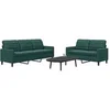 Image de Canape droit 3 places en velours vert 77 x 137 x 80 cm