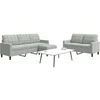 Image de Ensemble de canapés 3 pcs avec coussins Gris clair Velours