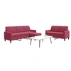 Image de Ensemble de canapés 3 pcs avec coussins Rouge bordeaux Velours