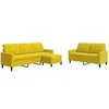 Image de Canape droit 3 places en velours jaune 77 x 137 x 80 cm