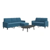 Image de Ensemble de canapés 3 pcs avec coussins Bleu Velours 3278410