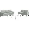 Image de Canape droit 3 places en velours gris 77 x 137 x 80 cm