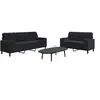 Image de Ensemble de canapés 2pcs et coussins et traversins noir velours