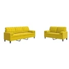 Image de Canape droit 3 places en velours jaune 77 x 137 x 80 cm