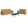 Image de 2-delige Loungeset met kussens en bolsters fluweel bruin3278418