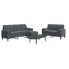 Image de 3-delige Loungeset met kussens en bolsters fluweel donkergrijs3278422