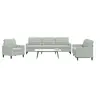 Image de Ensemble de canapés 3 pcs avec coussins Gris clair Velours