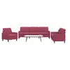 Image de 3-delige Loungeset met kussens fluweel wijnrood3278435