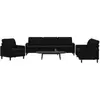 Image de Ensemble de canapés 3 pcs avec coussins Noir Velours 3278436