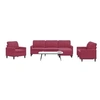Image de Canape angle fixe 3 places en velours rouge 77 x 226 x 80 cm