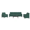 Image de 3-delige Loungeset met kussens en bolsters fluweel donkergroen3278453