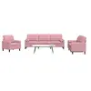 Image de 3-delige Loungeset met kussens en bolsters fluweel roze3278454