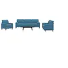 Image de 3-delige Loungeset met kussens en bolsters fluweel blauw3278460