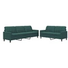 Image de Canape droit 3 places en velours vert 77 x 157 x 80 cm