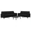 Image de Canape droit 3 places en velours noir 77 x 157 x 80 cm