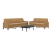 Image de Canape droit 3 places en velours marron 77 x 157 x 80 cm