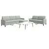 Image de Ensemble de canapés 3 pcs avec coussins Gris clair Velours