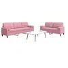 Image de Ensemble de canapés 2pcs et coussins et traversins rose velours