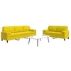 Image de Canape angle fixe 3 places en velours jaune 77 x 157 x 80 cm