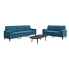 Image de Ensemble de canapés 2pcs et coussins et traversins bleu velours