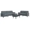 Image de Ensemble de canapés 3 pcs avec coussins et traversins velours