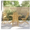 Image de Ensemble à manger de jardin 5 pcs bambou, ensemble de salle à manger d'extérieur, meuble de salle à manger de jardin, 3278528