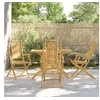 Image de Ensemble à manger de jardin 5 pcs bambou, ensemble de salle à manger d'extérieur, meuble de salle à manger de jardin, 3278529
