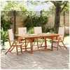 Image de Chaises pliables de jardin lot de 4 bois d'acacia et textilène, chaise de jardin, siège d'extérieur, chaise de 3279235