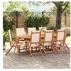 Image de Chaises pliables de jardin lot de 8 bois d'acacia et textilène, chaise de jardin, siège d'extérieur, chaise de 3279237
