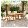 Image de Chaises pliables de jardin lot de 4 bois d'acacia et textilène, chaise de jardin, siège d'extérieur, chaise de 3279238