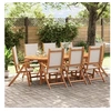 Image de Chaises pliables de jardin lot de 8 bois d'acacia et textilène, chaise de jardin, siège d'extérieur, chaise de 3279240