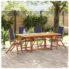 Image de Chaises pliables de jardin lot de 4 bois d'acacia et textilène, chaise de jardin, siège d'extérieur, chaise de 3279241