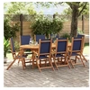 Image de Chaises pliables de jardin lot de 8 bois d acacia et textilène