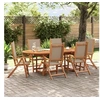 Image de Chaises pliables de jardin lot de 6 bois d acacia et textilène