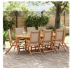 Image de Chaises pliables de jardin lot de 8 bois d acacia et textilène