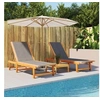 Image de Chaises longues lot de 2 noir bois d acacia solide et textilène