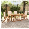 Image de Ensemble à manger de jardin 5pcs bois d'acacia solide textilène, ensemble à manger d'extérieur, meuble de salle à 3279272
