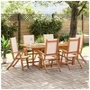 Image de Ensemble à manger de jardin 7pcs bois d'acacia solide textilène, ensemble à manger d'extérieur 3279275