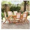 Image de Ensemble à manger de jardin 7pcs bois d'acacia solide textilène, ensemble à manger d'extérieur, meuble de salle à 3279281