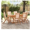 Image de Ensemble à manger de jardin 7pcs bois d'acacia solide textilène, ensemble à manger d'extérieur, meuble de salle à 3279283