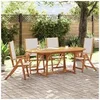 Image de Ensemble à manger de jardin 5pcs bois d'acacia solide textilène, ensemble à manger d'extérieur, meuble de salle à 3279286