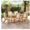 Image de Ensemble à manger de jardin 7pcs bois d'acacia solide textilène, ensemble à manger d'extérieur 3279287